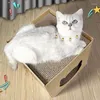 Jouets pour chats boîte à gratter en carton avec tampons à gratter pour chats d'intérieur jouer à gratter jouet fournitures pour animaux de compagnie