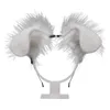 Fournitures de fête Autre événement Oreilles de chien en peluche Bandeaux Furry Animal Couvre-chef Kawaii Cerceau de cheveux pour Halloween Cosplay Headpiece F3MDAutre