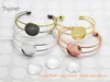 Bangle em branco Configuração de 20mm Cabochon Round Base Clear Glass Cameo Dome Double Double Sudedent Adhesing for DIY