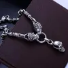 Chains BOCAI 925 Silver Jewelry Accessories Skeleton Set Chain Man Necklace Retro Wolf And Skull Trend Punk Holiday Gift