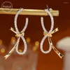 Brincos de garanhão aazuo jóias finas diamantes naturais 0,25ct h si luxury bowknot real 18k ouro talentoso para feminino festa de casamento AU750