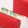 52% OFF Sunglasses 2023 Fashionable new Women card home frameless square plate spring leg men's fashion glassesKajia New