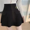 Skirts White Pleated Sexy Casual Slim College Women High Waist Mini Metal Letter D ALine Clubwear Korean Fashion Style 230310