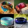 Moda Natural Rainbow Opal Ring Iridescente Mudança de cor Ringos de opala para mulheres e homens Presente de aniversário de noivado de casamento