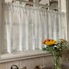 Curtain Retro Green Lace Short Curtains For Living Room Ready Made Half Kitchen Bathroom Balcony Cupboard Door Home