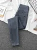 Damenjeans Damenjeans Sommer Hohe Taille Slim War groß und dünn und vielseitig Hellblaue Hose mit engen Füßen 230310