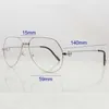 Designer Men's and Women's Beach Par Solglasögon 20% rabatt på klara ögonramar för män Transparent Rimless Metal Recept Glasögon Espejuelos Mujekajia