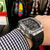 Designer Automatisk mekanisk klocka Richa Milles RM11-03 Swiss Movement Mirror Sapphire Importerade gummi Mens Sport Brand Watches K3yn
