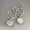 dangle earrings tribal Hollow Spiral天然濃い青い女性のためのジュエリーヴィンテージペンディエンテス