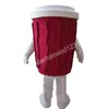 Schattige mooie koffiebek mascotte kostuums Carnival Hallowen Gifts unisex outdoor advertising outfit pak vakantie coulten streepjes karakter mascotte pak