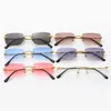 Lyxdesigner högkvalitativa solglasögon 20% rabatt på metallfärgfilm Kvinnor Ins Net Red Fashion Personlig menkajia
