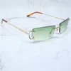 Lunettes de soleil en plein air pour hommes de la mode Petit Carré Mode Hommes Sans Monture En Métal Coloré Lunettes D'été Ombre Hommes Décoration Partie AccessoiresKajia