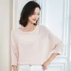 Women's Blouses High Quality Women Summer Batwing Sleeve Knit Shirt Female Fashion Hollow Blpuse Tops