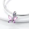 Pandora Original S925 Argent Pur Montgolfière et Fleur Papillon Charme Perles Convient pour Bracelet DIY Bijoux De Mode