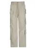 Pantalones de mujer Capris Weekeep Pocket Patchwork Pantalones rectos Light Khaki Low Rise Baggy Casual Cargo Pants para mujeres Harajuku 2000s Jogging Overoles 230310