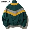 Jackets masculinos Mannan vintage Multicolor Color Block Patchwork Jackets Windbreakets Autumn Hip Hop Streetwear