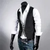 Men's Vests Business and Leisure Men's Double Breasted Waistcoat Dress Vest Meeting Party Wedding Formal Sleeveless Jacket 230310