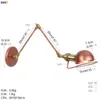 مصابيح الجدار IWHD الدور العلوي ديكور مصباح صناعي غرفة نوم درج مرآة طويلة الذراع العتيقة خمر الخفيفة