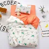 Ensembles de literie 3 pièces ensemble de literie pour bébé 100% coton Kit de linge de lit pour berceau dessin animé Animal comprend taie d'oreiller drap de lit housse de couette sans remplissage 230309