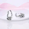 Hoop Earrings Asymmetrical Moments Heart Charm Luxury For Women Girl Female Silver Color Fashion Jewelry Making