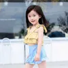 One-Pieces Kids Girl Swimwear Princess Lovely Swimsuit Kids Children Bikini Swimwear Water Play Bebes Girl Bathing Wetsuit Beahwears W0310