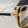 豪華なチタンフレームサングラスファッション薄寺院眼鏡メタル楕円形のフレームビンテージシールドスタイルマン女性のトップ品質のケース付きロゴ付きサングラス