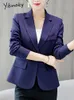 Damespakken Blazers Yitimoky Single Button Blazers For Women Korean Fashion Slim Chic Suits Office Ladies Long Sleeve Elegant Casual Blazer 230310