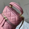 Borse a secchiello portapenne firmate da donna Borse con manico superiore Porta cellulare Custodia per cosmetici in pelle di agnello classica trapuntata con reticolo di diamanti Rosa Bl2854