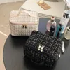 Kosmetiska väskor purdored 1 pc ny mode kvinnor makeup väska resa stor fast färg kosmetisk väska kvinnlig make -up förvaring fall väska neceser z0308