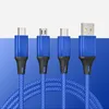 كابلات الهاتف 2.4A Quick 3 in 1 NYLON Cable Cable Micro USB Type-C for Samsung Android Charger Fast 1.2M