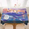 Masa bezi fantezi balina baskı dikdörtgen masa sevimli kız oda dekor masa örtüsü düğün dekorasyon kapağı mantel mesa