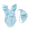 Maillot de bain une pièce pour bébés filles de 2 à 8 ans, maillot de bain une pièce pour filles, avec chapeau, vêtements de plage pour enfants, tenue de natation pour filles