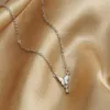 Hänge halsband ifmya silver färg mode tunt kedja halsband för kvinnor fjäril kristall 2023 trend smycken gåvor