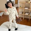 Pijama 3-12 anos impressão floral bebê pijamas roupas meninas roupas de menina infantil garotas crianças waffle tops calças de dormir pj loungewear 230310