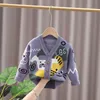 Cardigan bébé fille vêtements d'hiver enfants garçons chat jaune chouchis