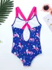 Maillot de bain une pièce pour filles, nouvelle collection, maillot de bain une pièce sans manches pour enfants, avec motif de dessin animé mignon imprimé, vêtements de plage pour enfants, nouvelle collection