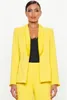 Ternos femininos Blazers Moda Moda Amarelo Mulheres Pontas de roupas femininas Mulheres Meninas Tuxedos de Office de Negócios Made Made