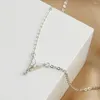 Hänge halsband ifmya silver färg mode tunt kedja halsband för kvinnor fjäril kristall 2023 trend smycken gåvor