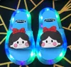 The latest luminous children shoes strawberry glass slipper shining lamp slippers many styles to choose from support custom logo