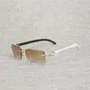 20% de réduction Lunettes de soleil Tendance Designer Doigt Corne de buffle Aléatoire Hommes Bois naturel Lunettes carrées Métaux Cadre Femmes Bois Nuances Lunettes 012NKajia Nouveau