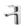 Bathroom Sink Faucets Faucet Water Mixer Surface Chrome Handle Hollow Brass Container Basin