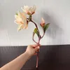 Decoratieve bloemen Magnolia Spray Goede kwaliteit Silk Artificial High Simulation Wedding Home Decoratie