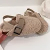 Zapatilla de lana para niños, zuecos elásticos, zapatillas de felpa para bebés, niños y niñas, calzado para niños pequeños, zapatos de suela blanda cálidos para invierno 230309