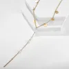 Choker Boemia Pearl Bar Paillettes Charm Girocolli Collana per donne Ragazze Gotico Collane a catena in lega d'oro Collane gioielli 9198