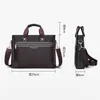 Briefcases Men's PU Leather Shoulder Fashion Business Bags Black Handbags for Document Leather Laptop Briefcases Laptop Bags for Men Work 230309