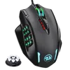 n Impact M908 Wired Laser Gaming Mouse 12400 DPI com 19 botões programáveis ​​e RGB LED alta precisão para MMO