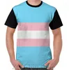 T-shirts pour hommes Trans Pride Flag Graphic T-Shirt Men Tops Tee Women Shirt Funny Print O-cou T-shirts à manches courtes