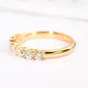 Bagues en grappe en or jaune 18 carats pur DF couleur bague Moissanite sous-laboratoire bijoux en diamant anniversaire de mariage Style classique