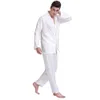 Mäns sömnkläder Mens Silk Satin Pyjamas Set Pyjama Pyjamas Set Sleepwear Set Loungewear S M L XL 2XL 3XL 4XL PLUS RIMED Black 230311