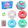 4st/set Cute Donut Candy Fluffy Slime Toys Kit Cotton Mud Cloud Lollipop Soft Light Clay Plasticine Gum för Handmade Antistress Toy 1893